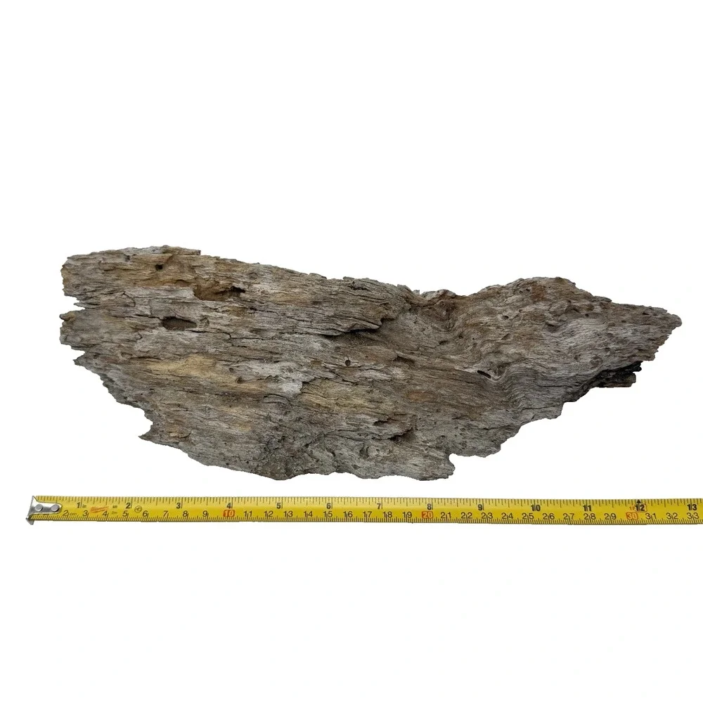 Curved Weathered Driftwood Slab with Deep Texture – Organic Natural Wood Decor
